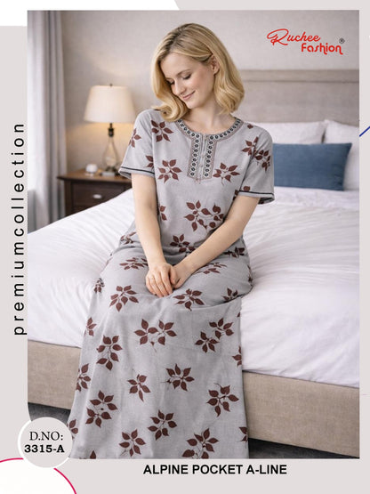 Alpine Aline 3103 Ruchee Fashion Night Gowns Supplier India