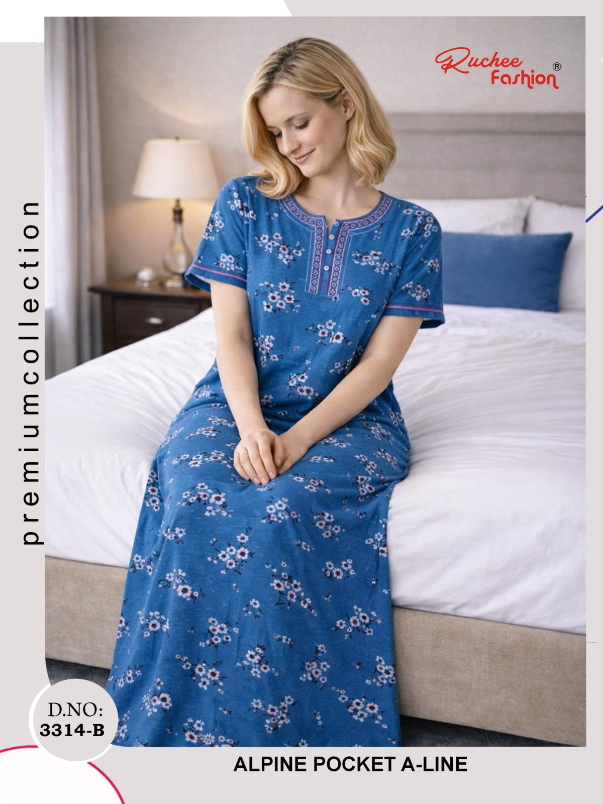Alpine Aline 3103 Ruchee Fashion Night Gowns Supplier India