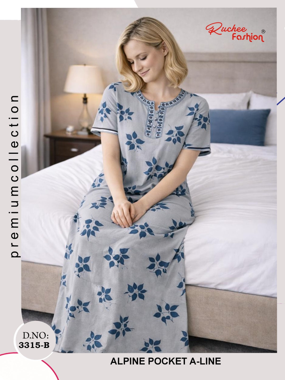 Alpine Aline 3103 Ruchee Fashion Night Gowns Supplier India