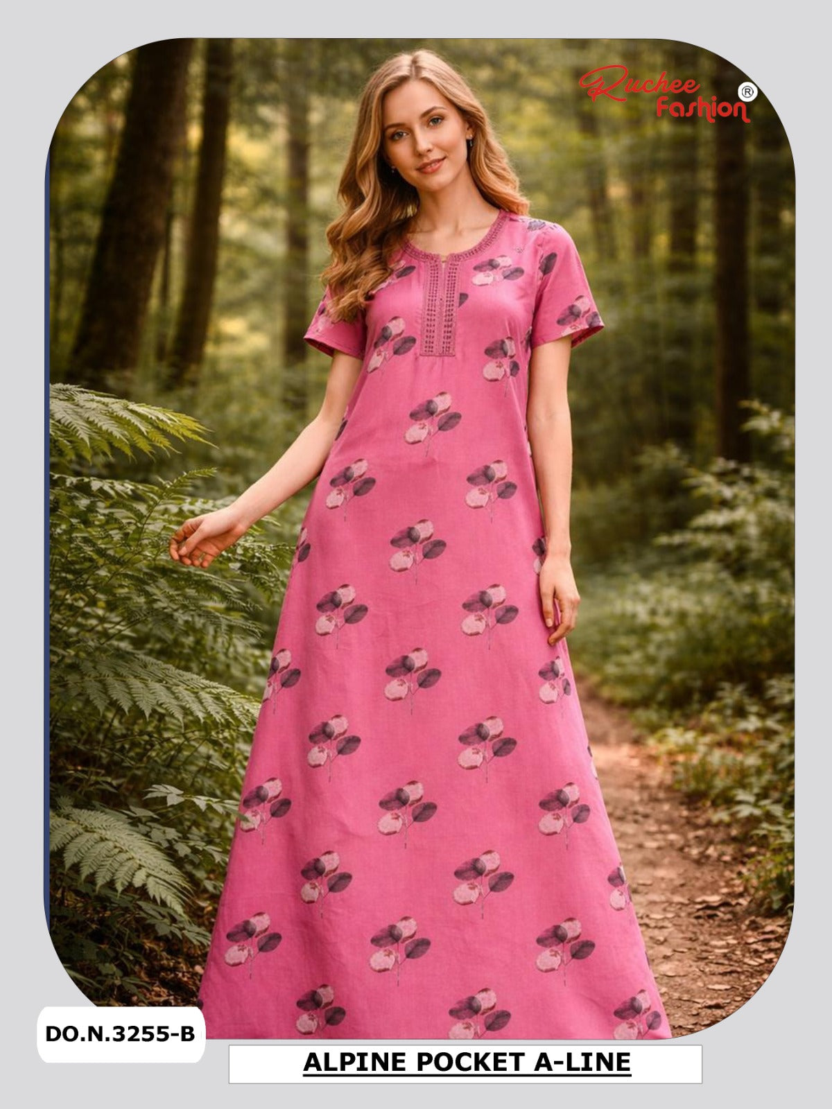 Alpine Aline 3103 Ruchee Fashion Night Gowns Supplier India