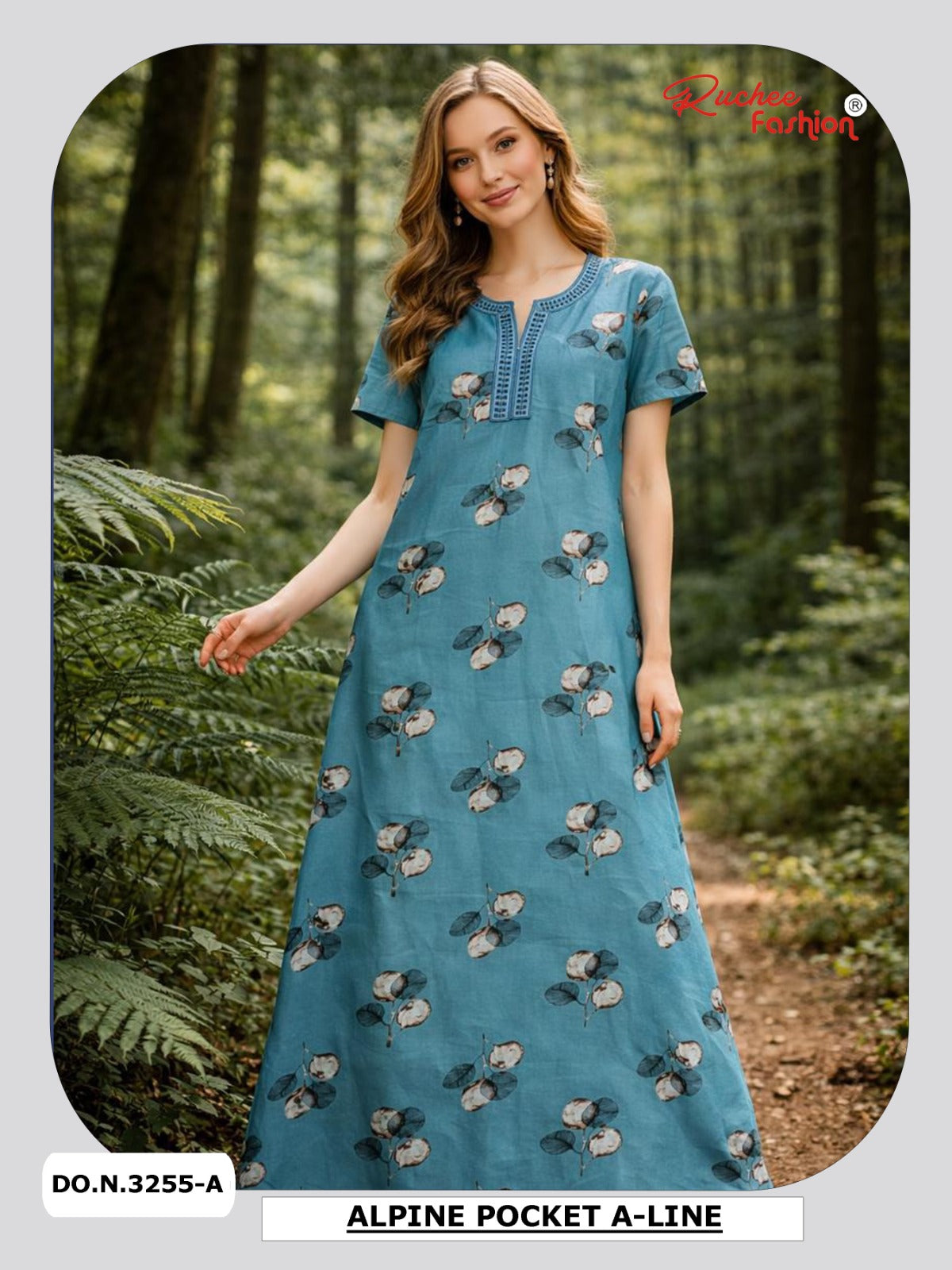 Alpine Aline 3103 Ruchee Fashion Night Gowns Supplier India