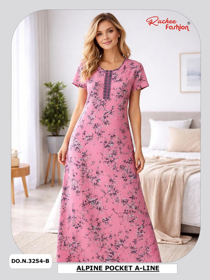 Alpine Aline 3103 Ruchee Fashion Night Gowns Supplier India