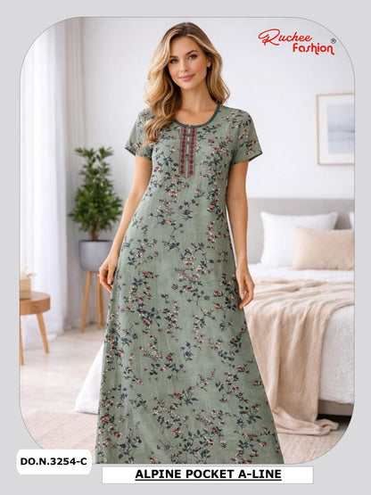 Alpine Aline 3103 Ruchee Fashion Night Gowns Supplier India