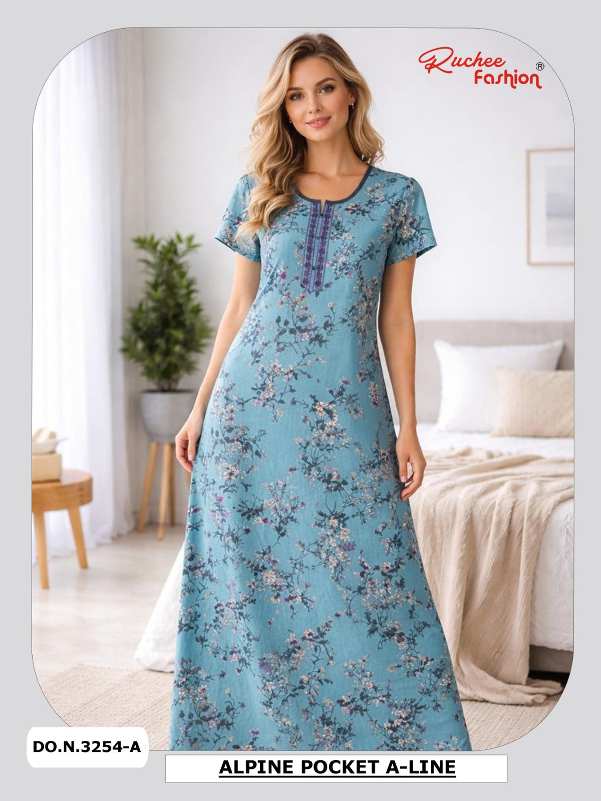 Alpine Aline 3103 Ruchee Fashion Night Gowns Supplier India
