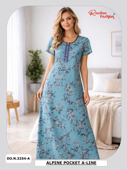 Alpine Aline 3103 Ruchee Fashion Night Gowns Supplier India