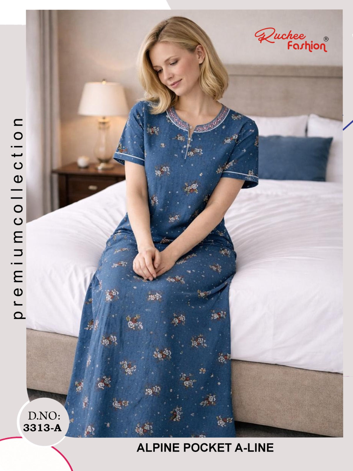 Alpine Aline 3103 Ruchee Fashion Night Gowns Supplier India
