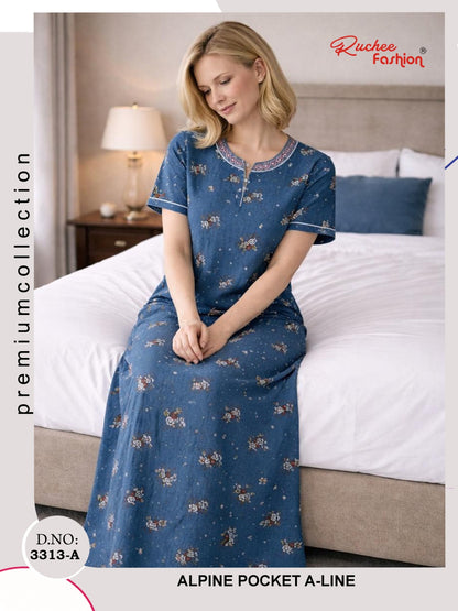 Alpine Aline 3103 Ruchee Fashion Night Gowns Supplier India