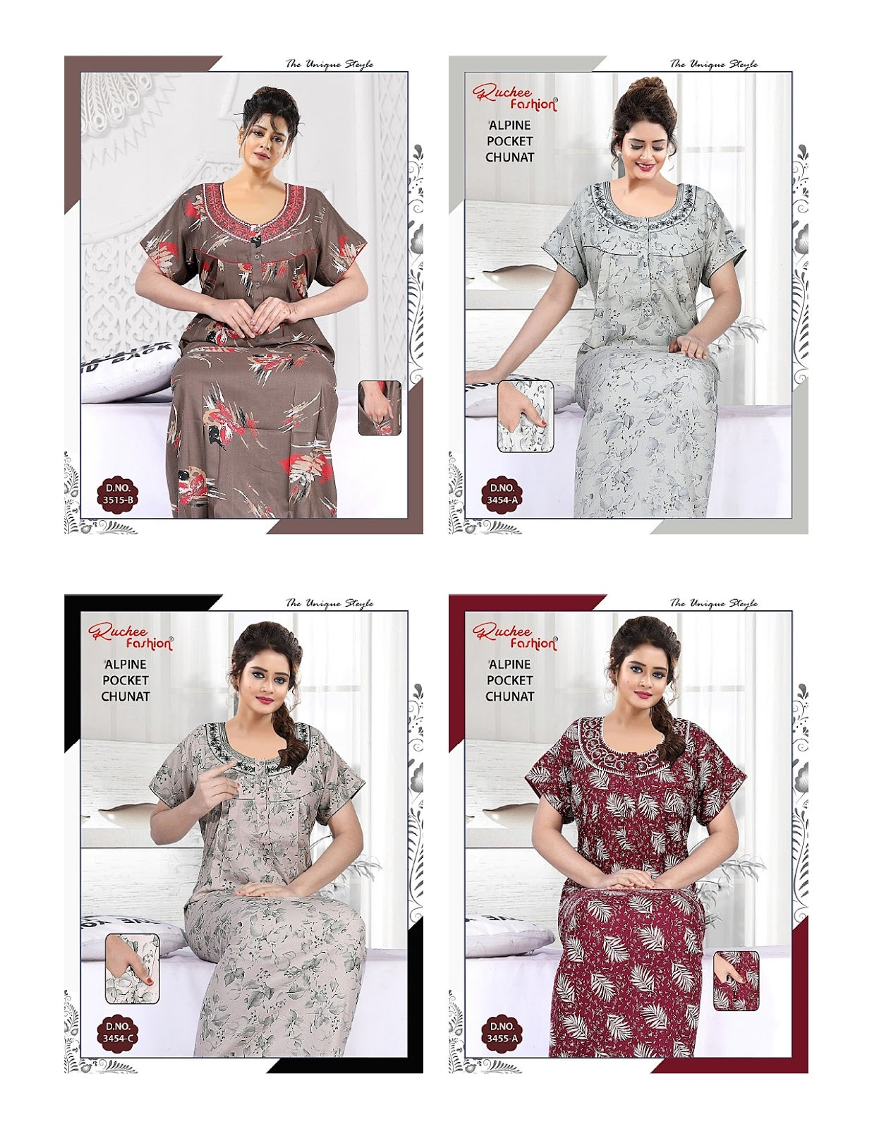 Alpine Chunat 0208 Ruchee Fashion Night Gowns Exporter India