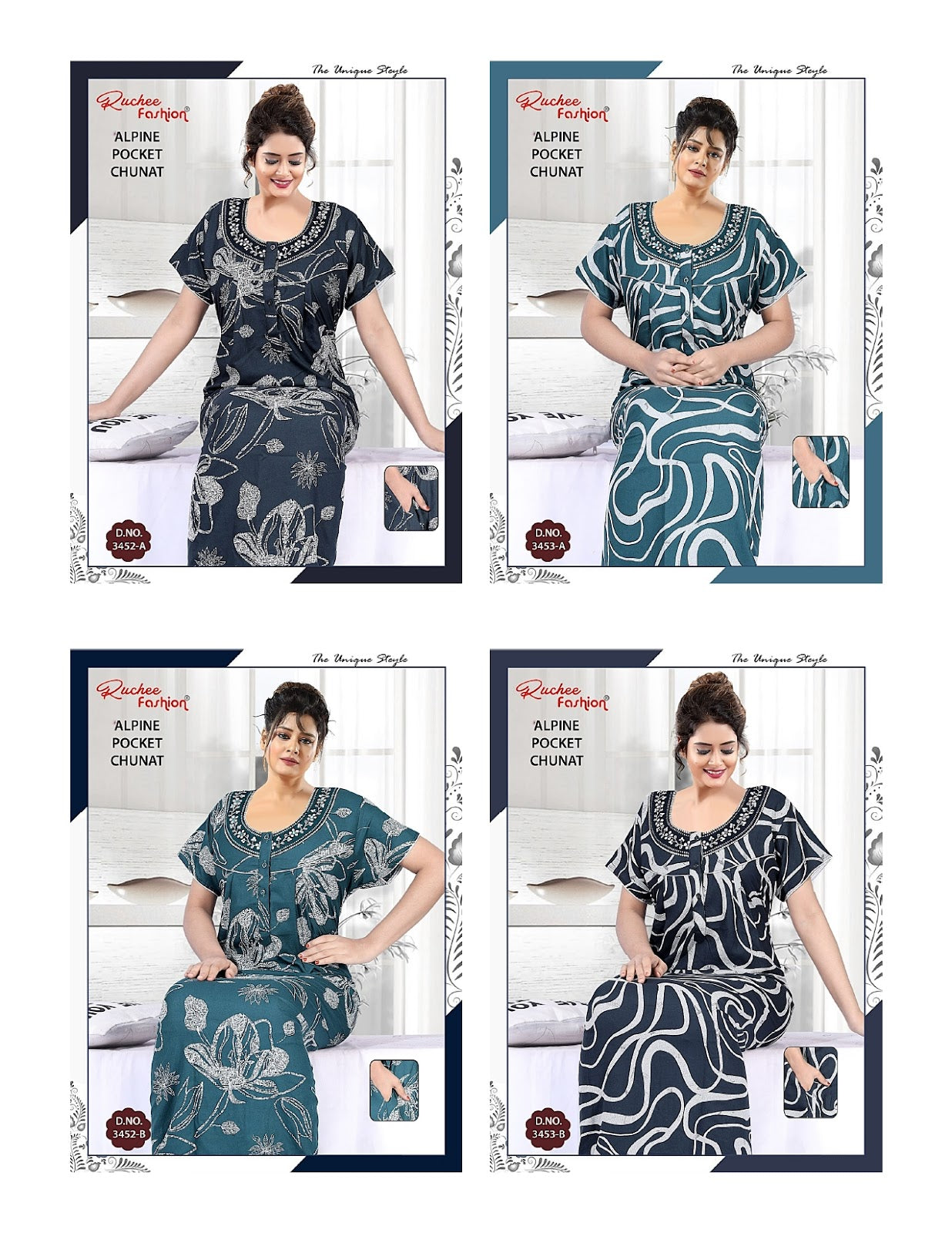 Alpine Chunat 0208 Ruchee Fashion Night Gowns Exporter India