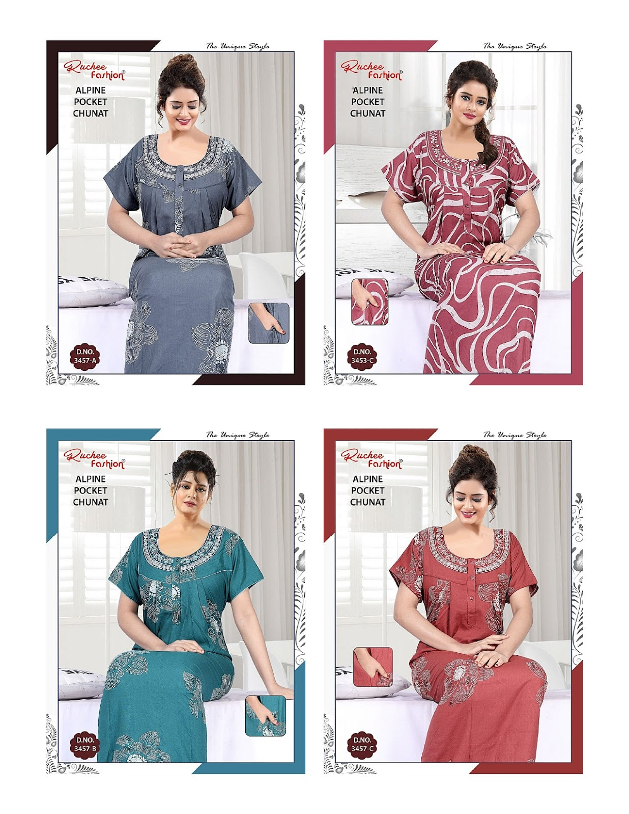 Alpine Chunat 0208 Ruchee Fashion Night Gowns Exporter India