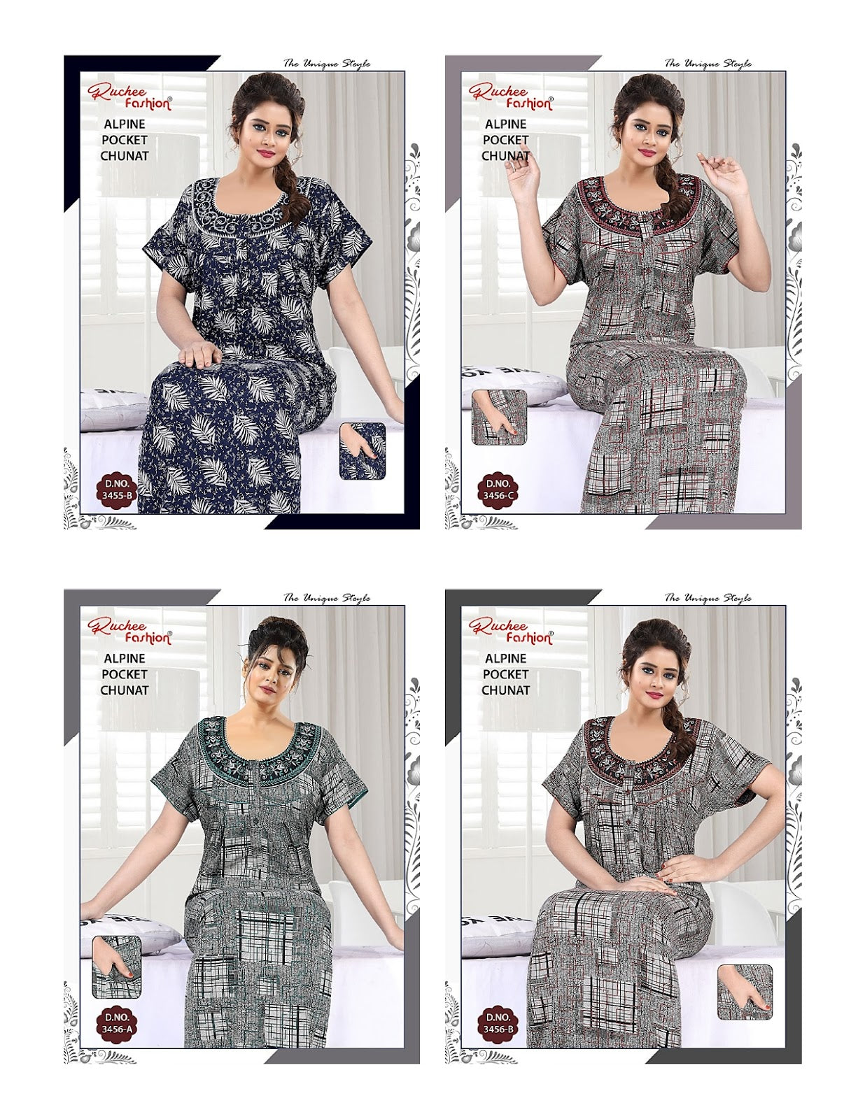 Alpine Chunat 0208 Ruchee Fashion Night Gowns Exporter India