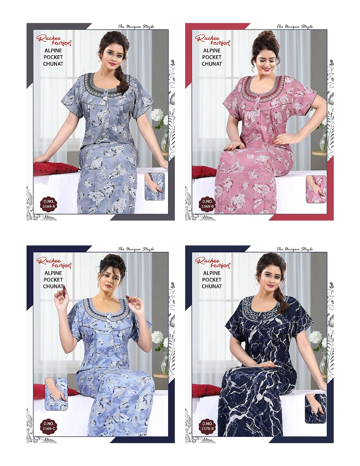 Alpine Chunat 0507 Ruchee Fashion Night Gowns Exporter Ahmedabad