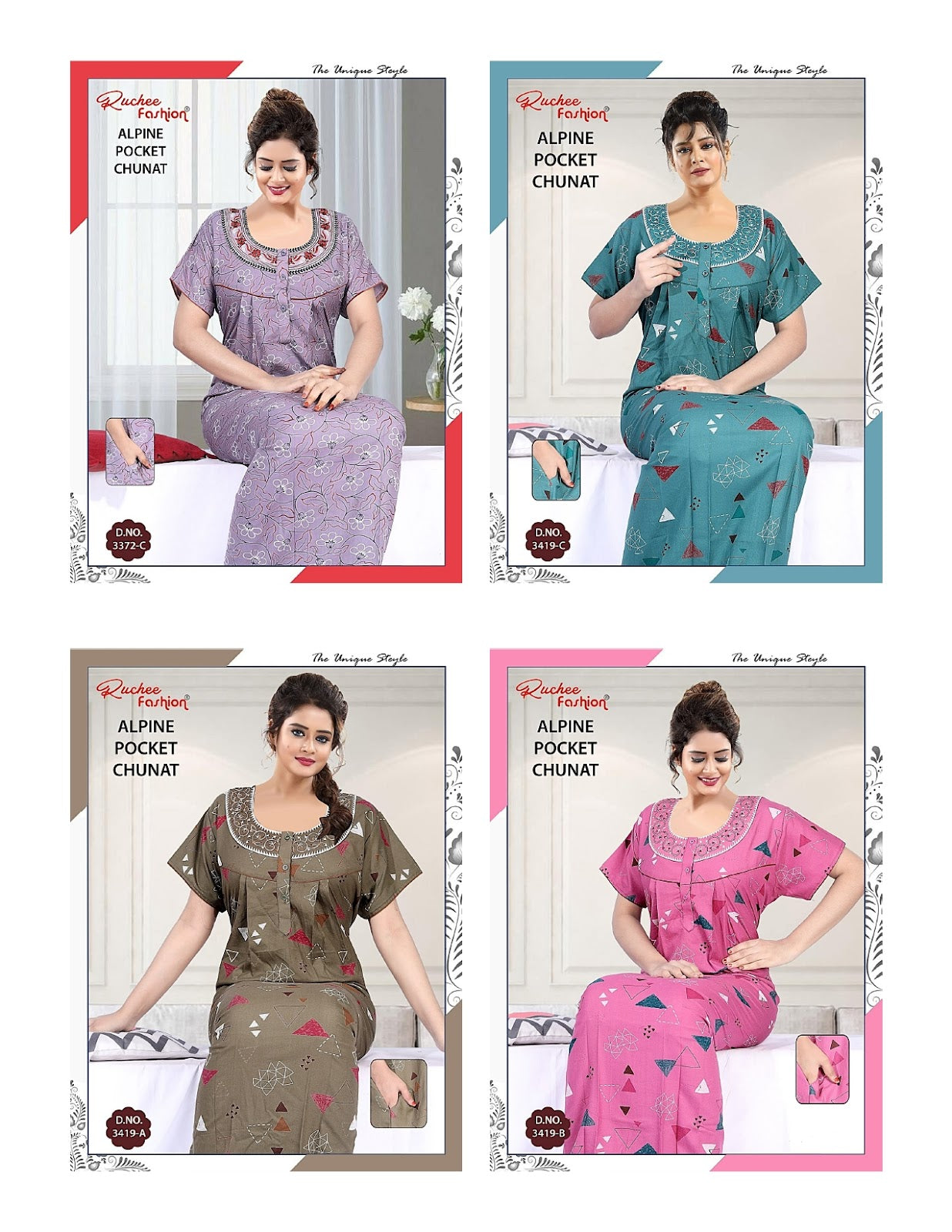 Alpine Chunat 0507 Ruchee Fashion Night Gowns Exporter Ahmedabad
