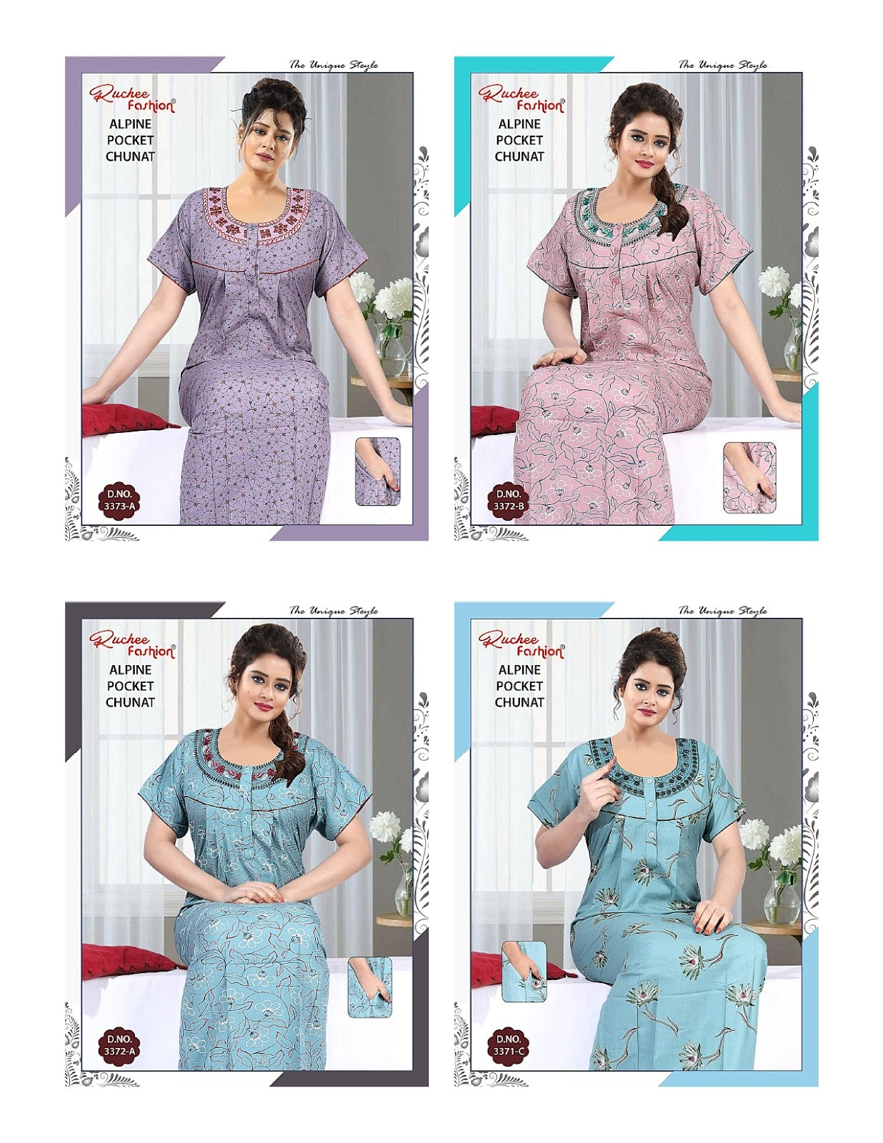 Alpine Chunat 0507 Ruchee Fashion Night Gowns Exporter Ahmedabad