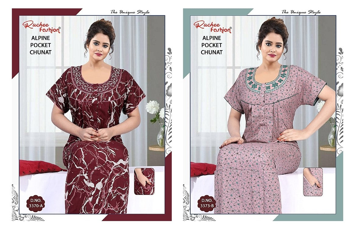 Alpine Chunat 0507 Ruchee Fashion Night Gowns Exporter Ahmedabad