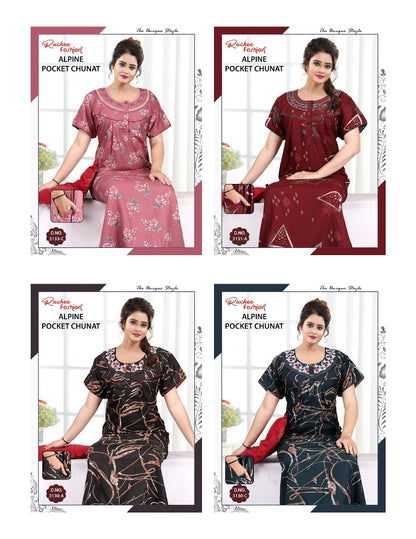 Alpine Chunat 0705 Ruchee Fashion Night Gowns Exporter India