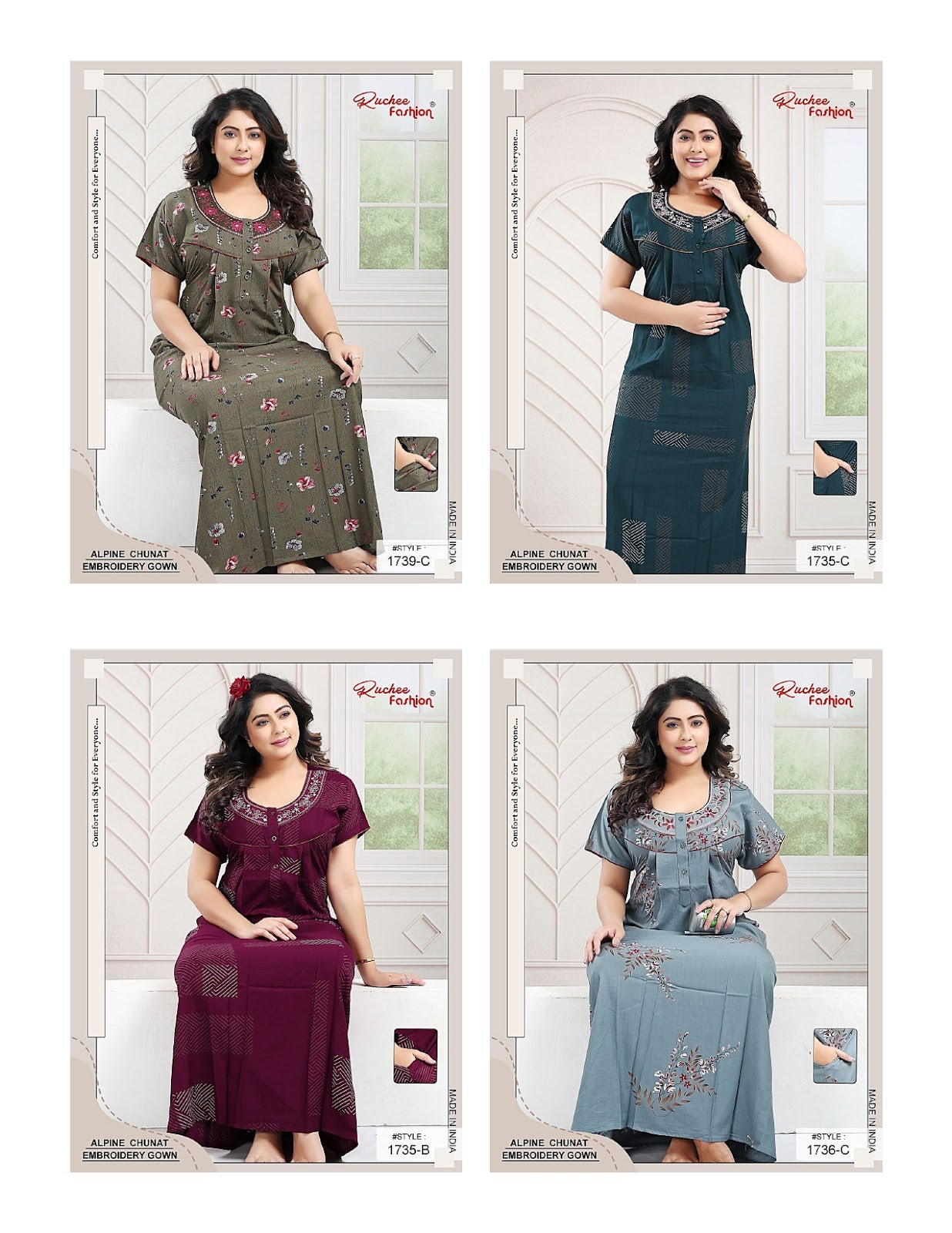 Alpine Chunat 1908 Ruchee Fashion Night Gowns Supplier Ahmedabad