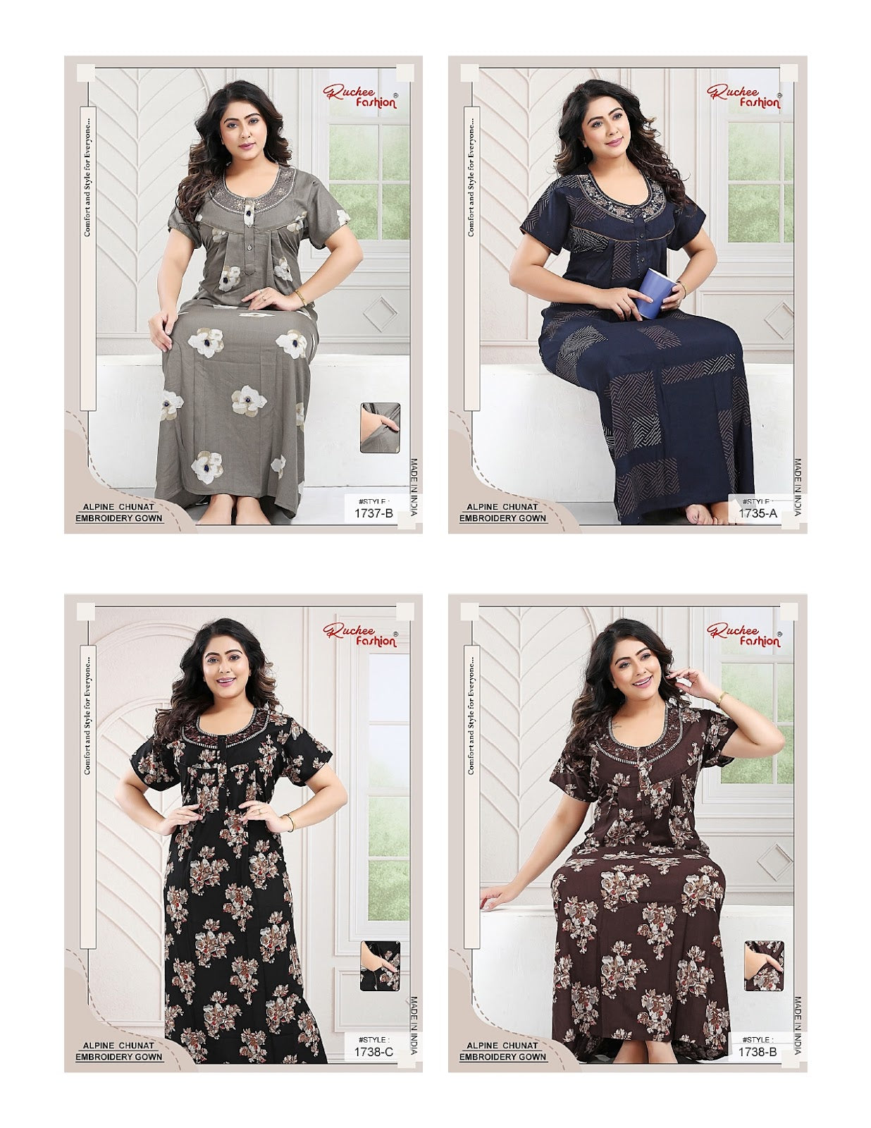 Alpine Chunat 1908 Ruchee Fashion Night Gowns Supplier Ahmedabad