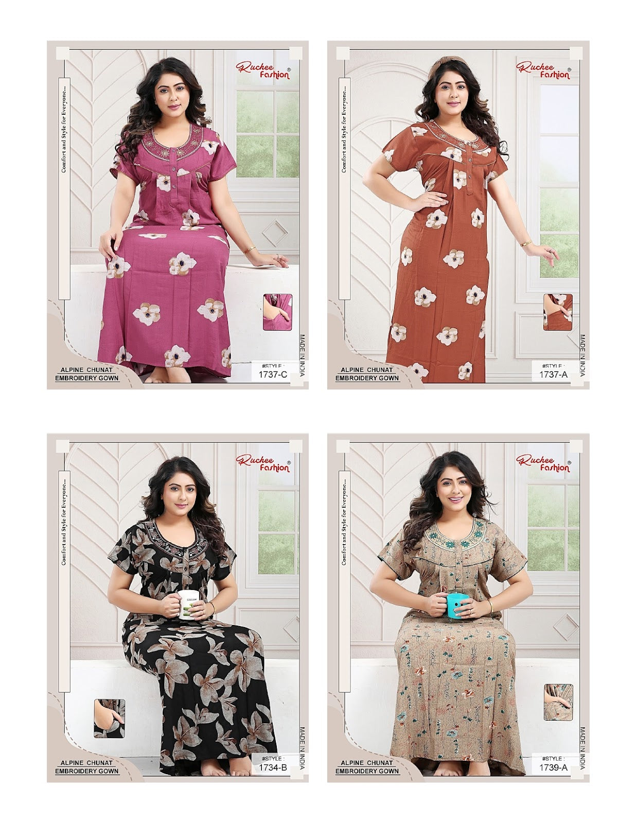 Alpine Chunat 1908 Ruchee Fashion Night Gowns Supplier Ahmedabad