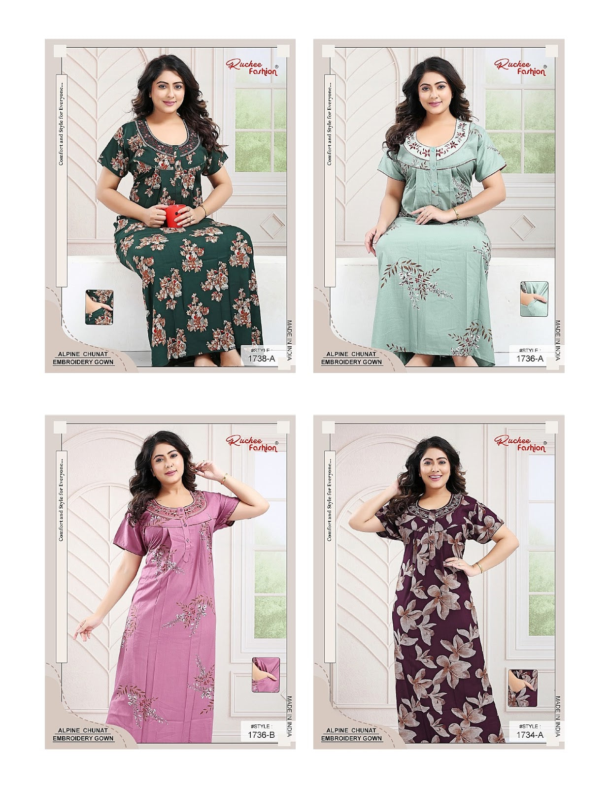 Alpine Chunat 1908 Ruchee Fashion Night Gowns Supplier Ahmedabad