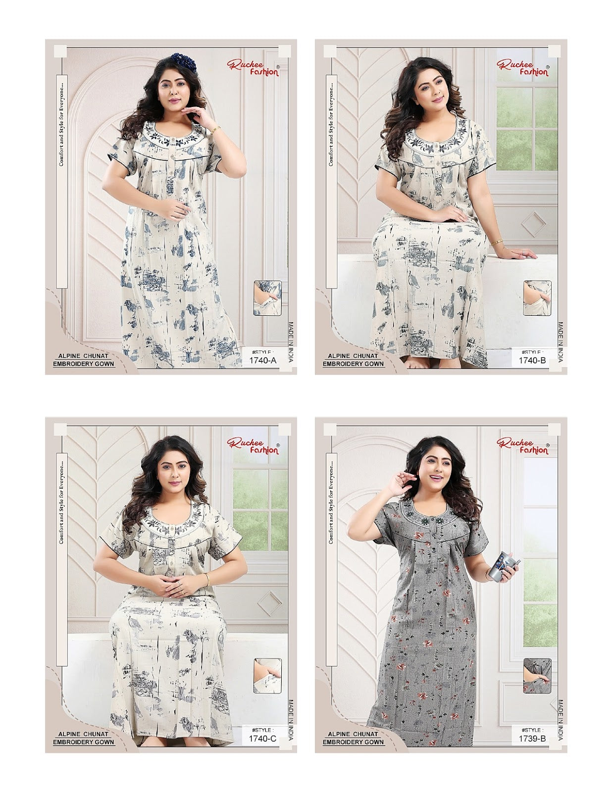 Alpine Chunat 1908 Ruchee Fashion Night Gowns Supplier Ahmedabad