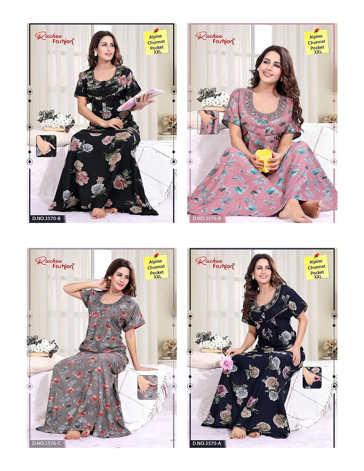 Alpine Chunat 2Xl Ruchee Fashion Night Gowns Wholesaler Gujarat