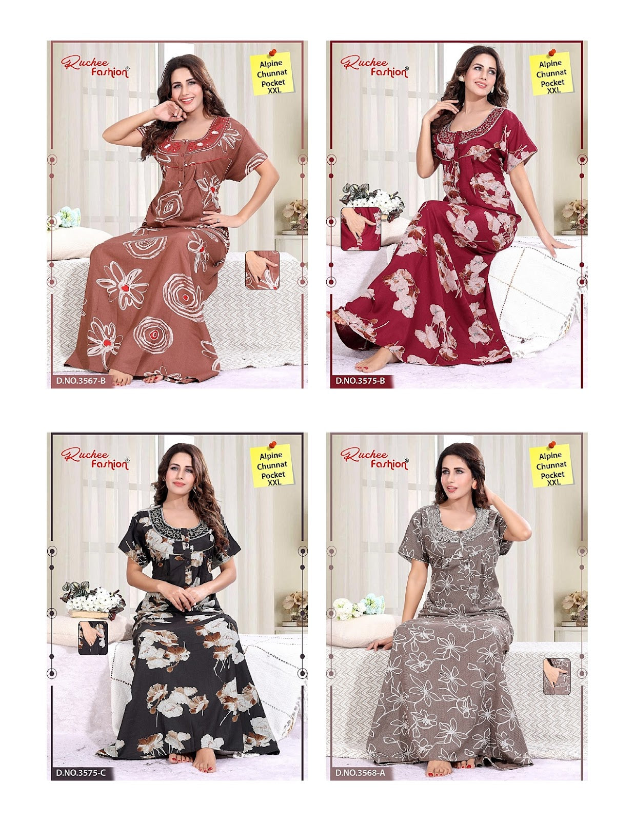 Alpine Chunat 2Xl Ruchee Fashion Night Gowns Wholesaler Gujarat