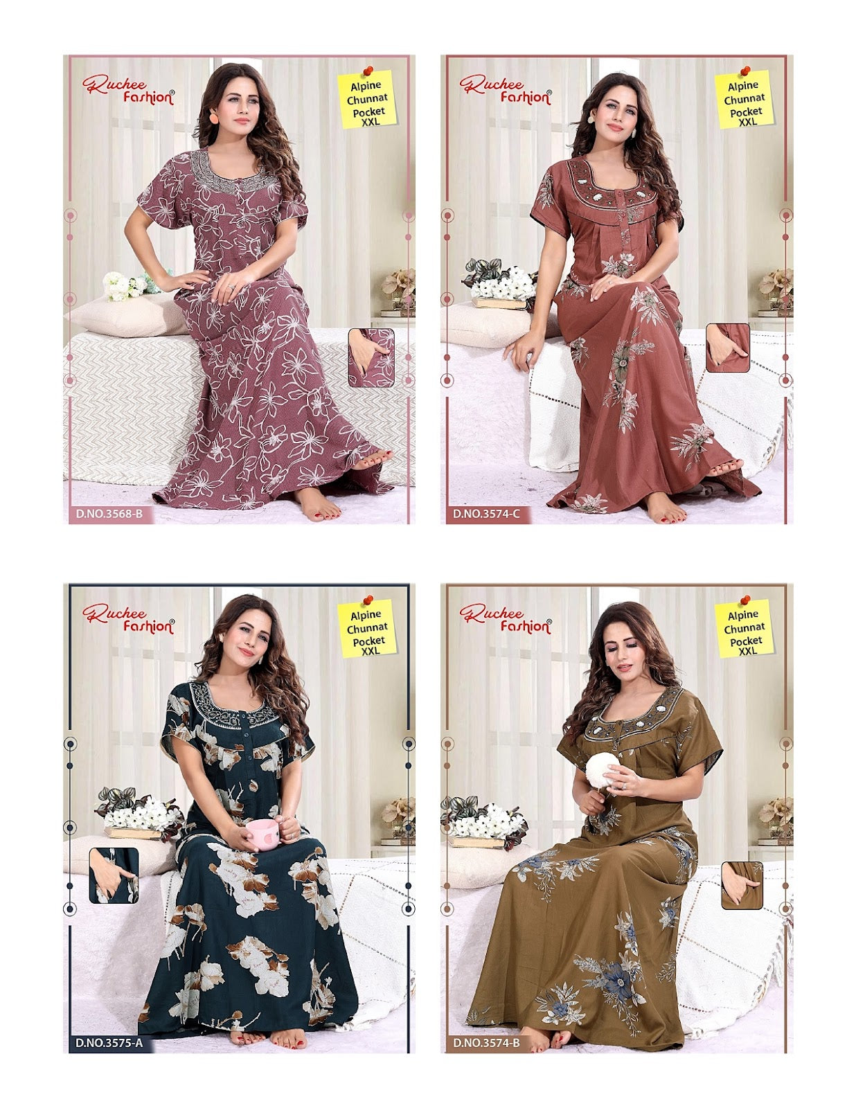 Alpine Chunat 2Xl Ruchee Fashion Night Gowns Wholesaler Gujarat