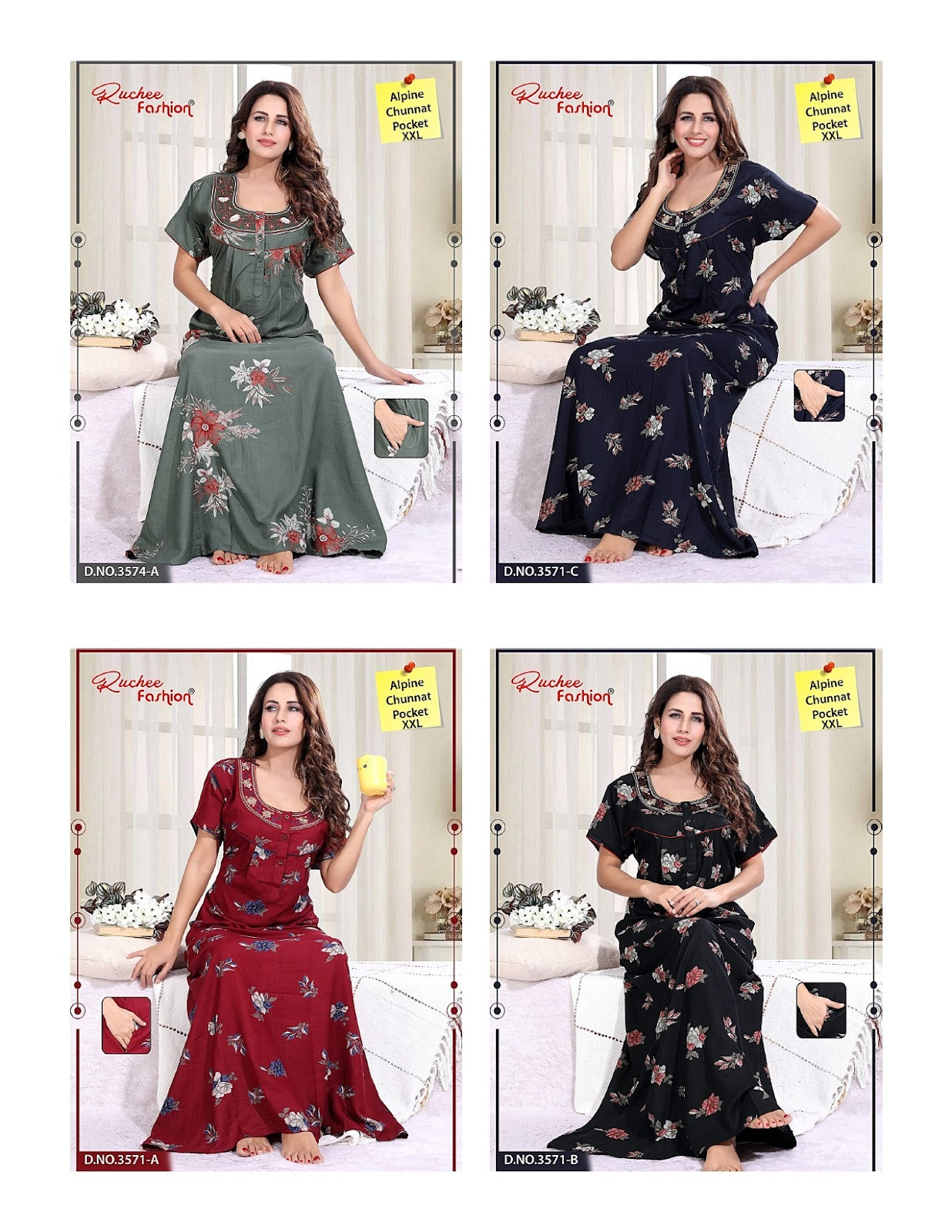 Alpine Chunat 2Xl Ruchee Fashion Night Gowns Wholesaler Gujarat