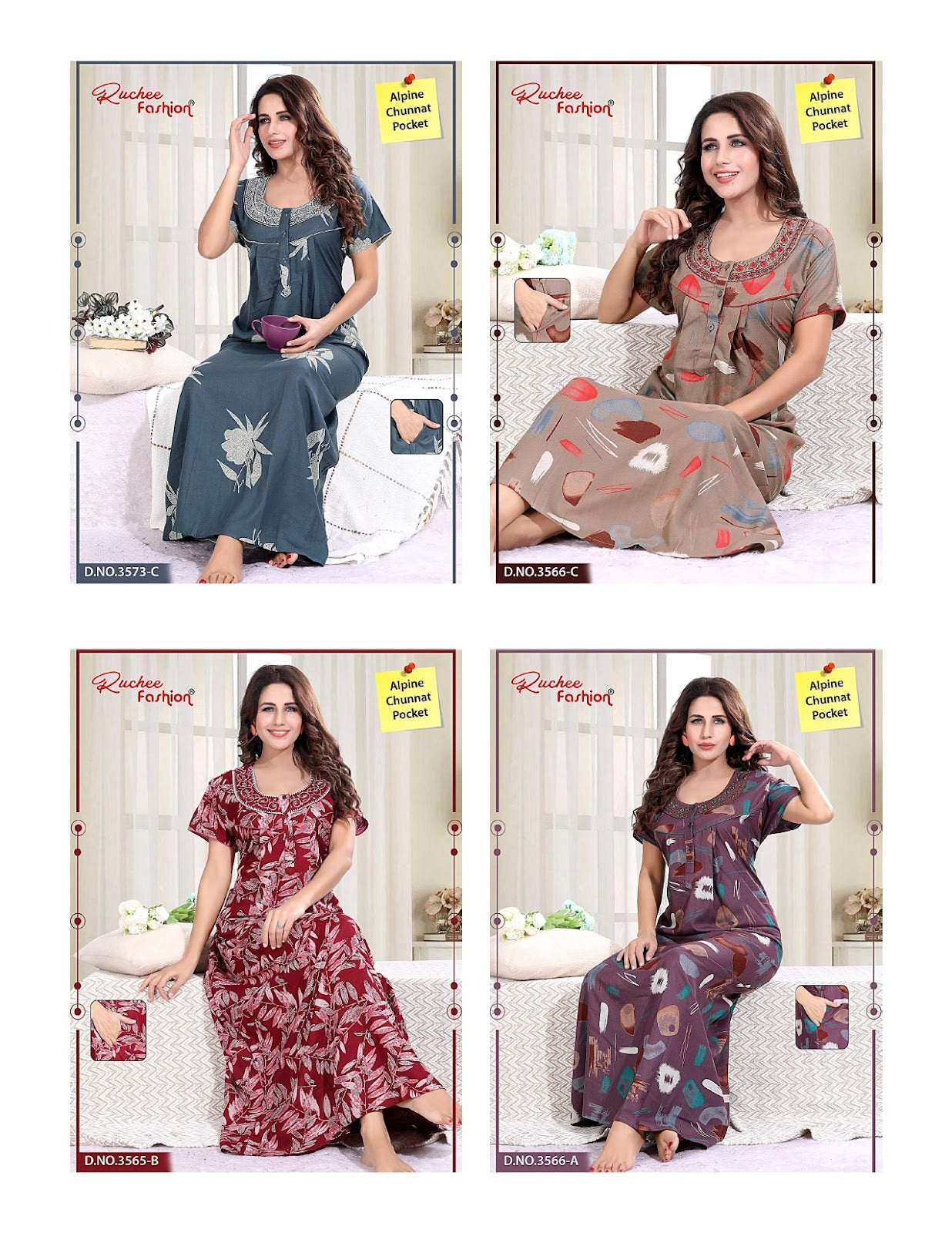 Alpine Chunat Ruchee Fashion Night Gowns Exporter Gujarat