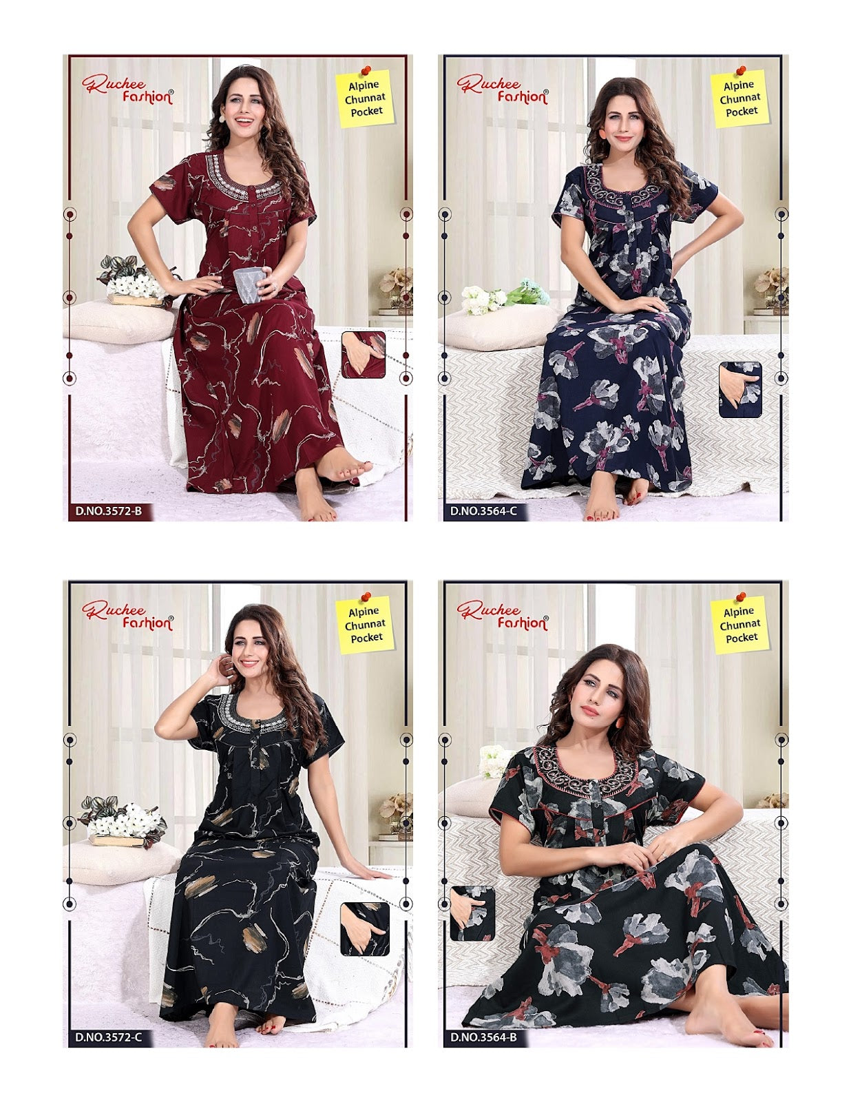 Alpine Chunat Ruchee Fashion Night Gowns Exporter Gujarat