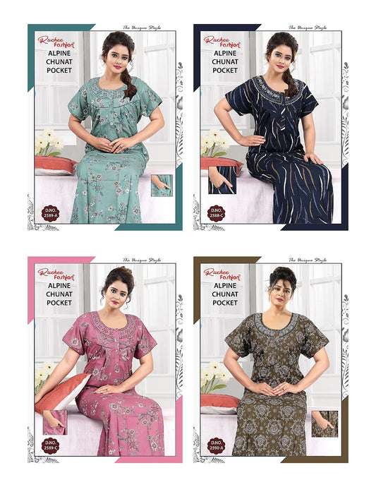 Alpine Chunat Ruchee Fashion Night Gowns Exporter India
