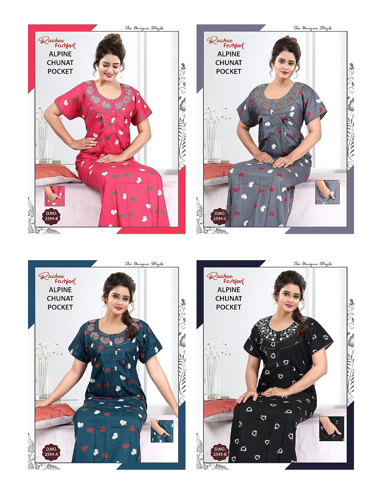 Alpine Chunat Ruchee Fashion Night Gowns Exporter India