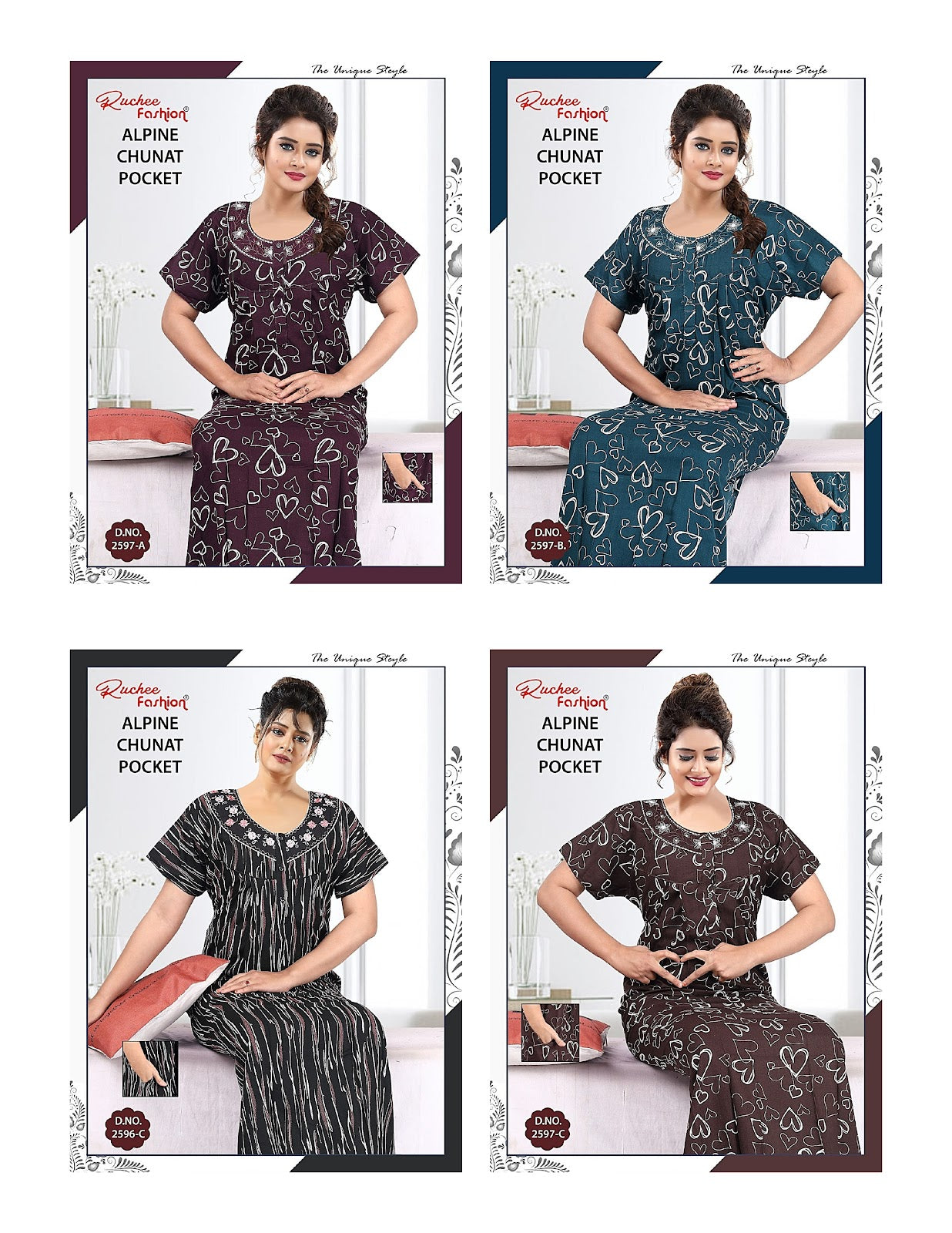 Alpine Chunat Ruchee Fashion Night Gowns Exporter India