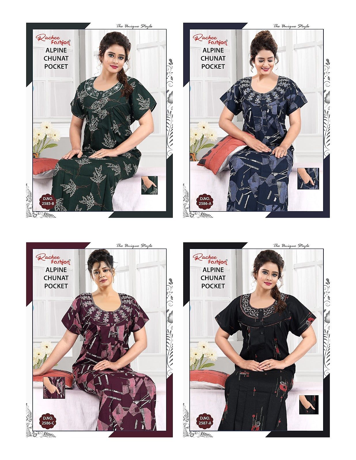 Alpine Chunat Ruchee Fashion Night Gowns Exporter India