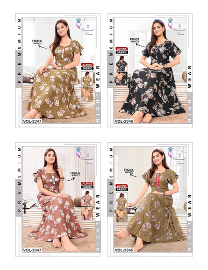 Alpine Frock 0810 Diamond Queen Night Gowns Exporter India