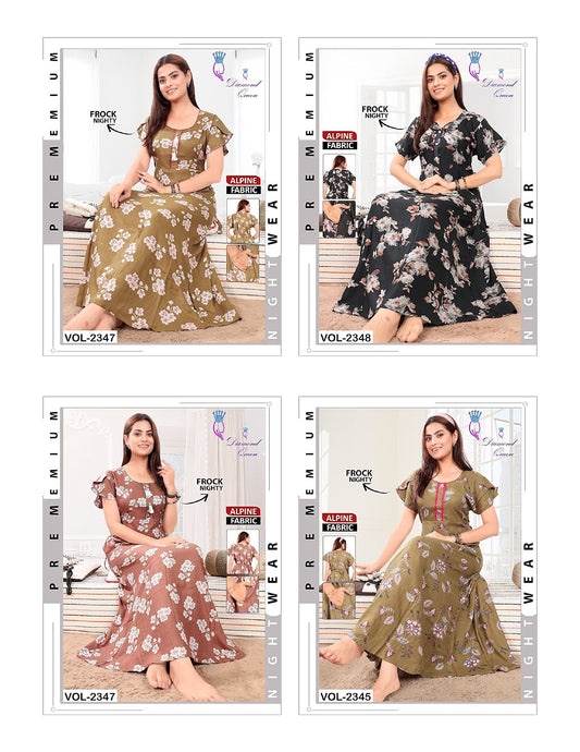 Alpine Frock 0810 Diamond Queen Night Gowns Exporter India