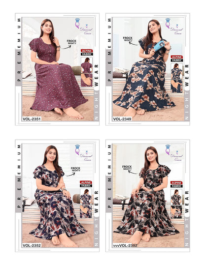 Alpine Frock 0810 Diamond Queen Night Gowns Exporter India