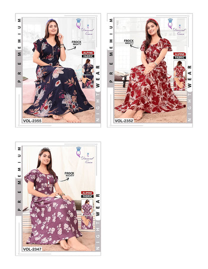 Alpine Frock 0810 Diamond Queen Night Gowns Exporter India