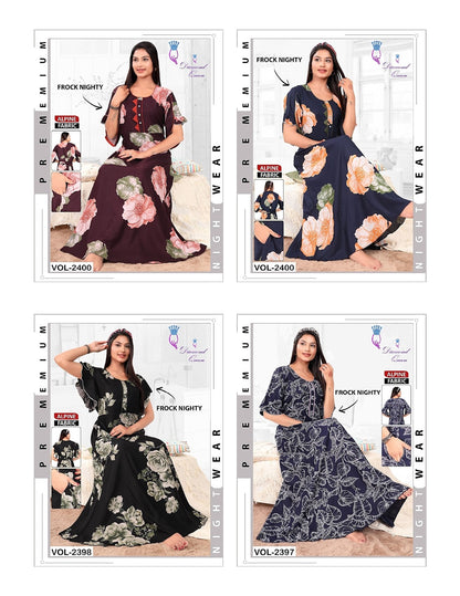 Alpine Frock 1007 Diamond Queen Night Gowns Supplier Ahmedabad