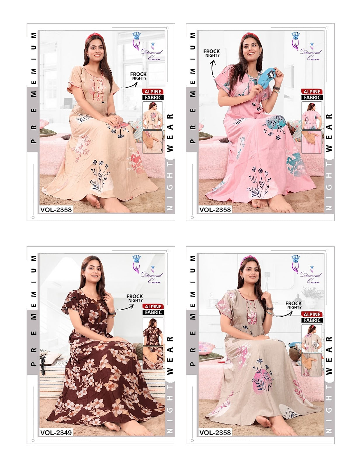 Alpine Frock Diamond Queen Night Gowns Wholesale