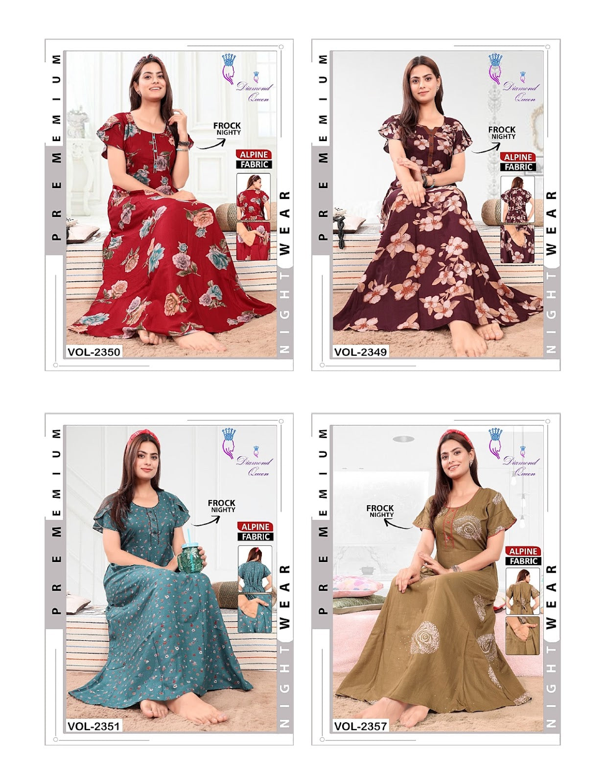 Alpine Frock Diamond Queen Night Gowns Wholesale