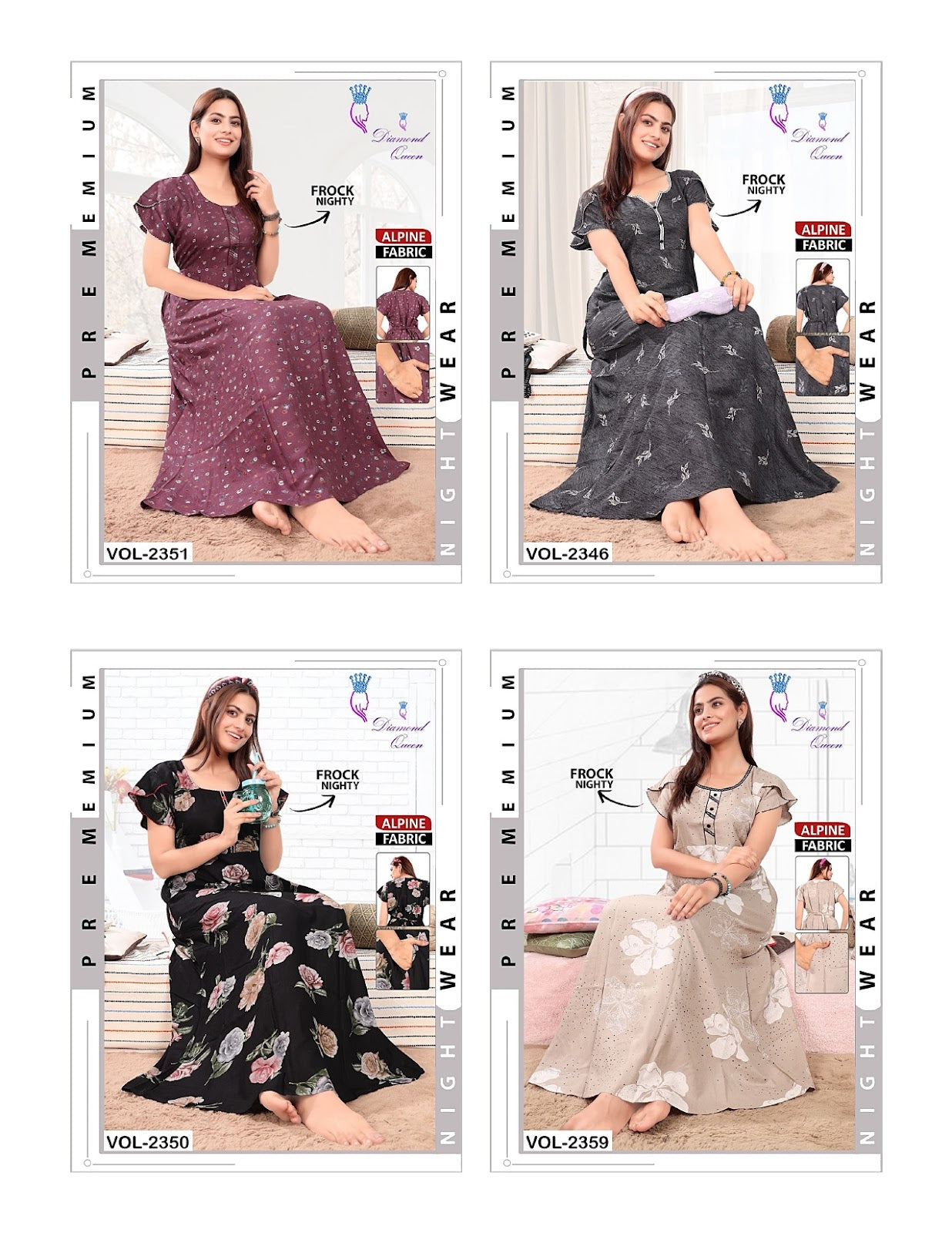 Alpine Frock Diamond Queen Night Gowns Wholesale