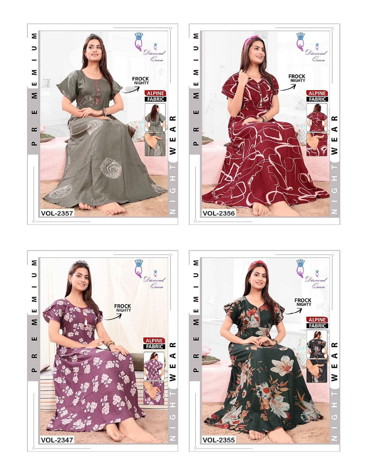 Alpine Frock Diamond Queen Night Gowns Wholesale