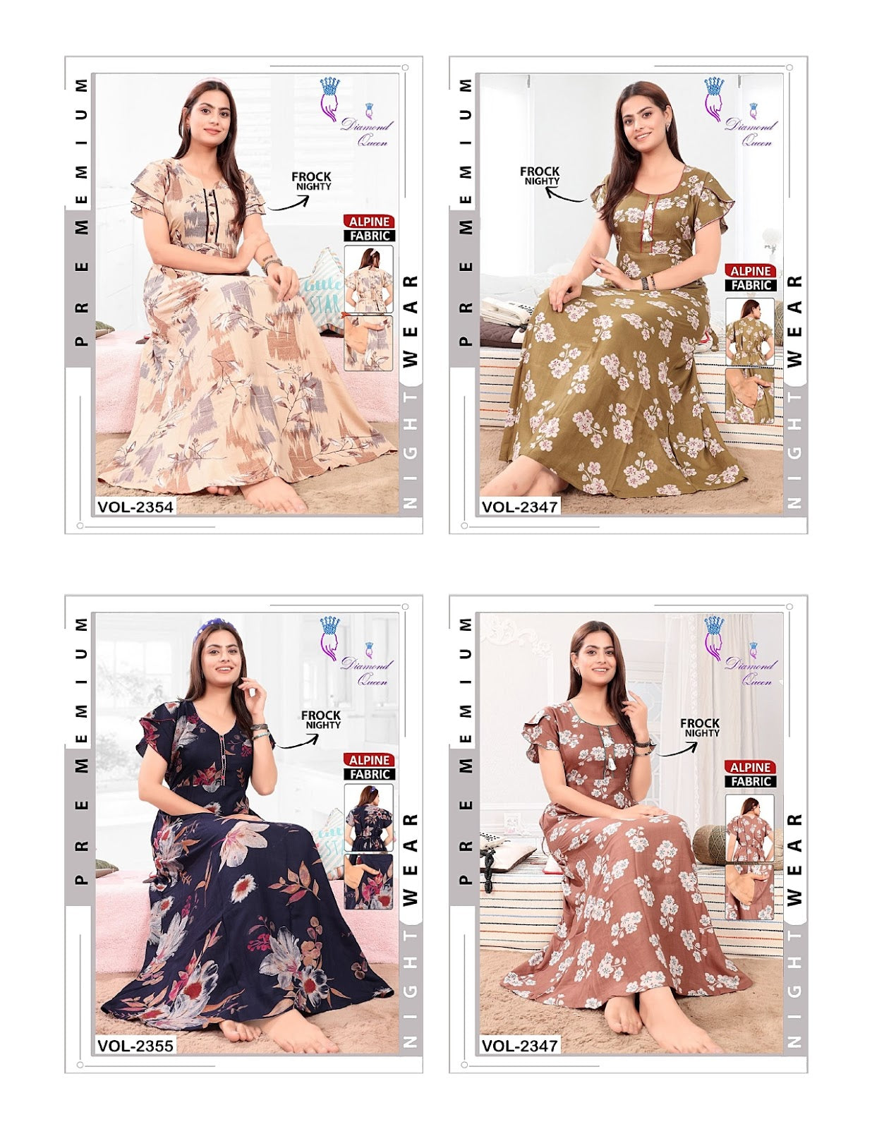 Alpine Frock Diamond Queen Night Gowns Wholesale