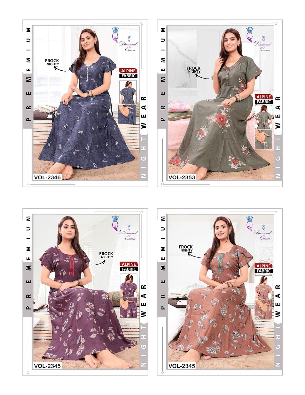 Alpine Frock Diamond Queen Night Gowns Wholesale