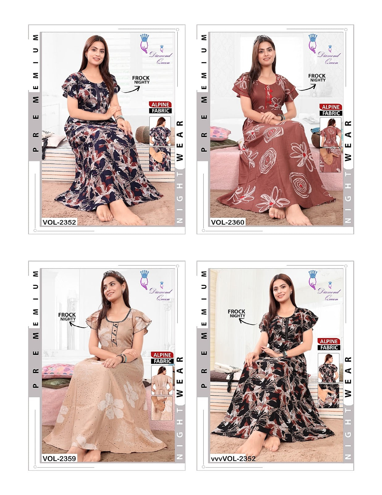 Alpine Frock Diamond Queen Night Gowns Wholesale