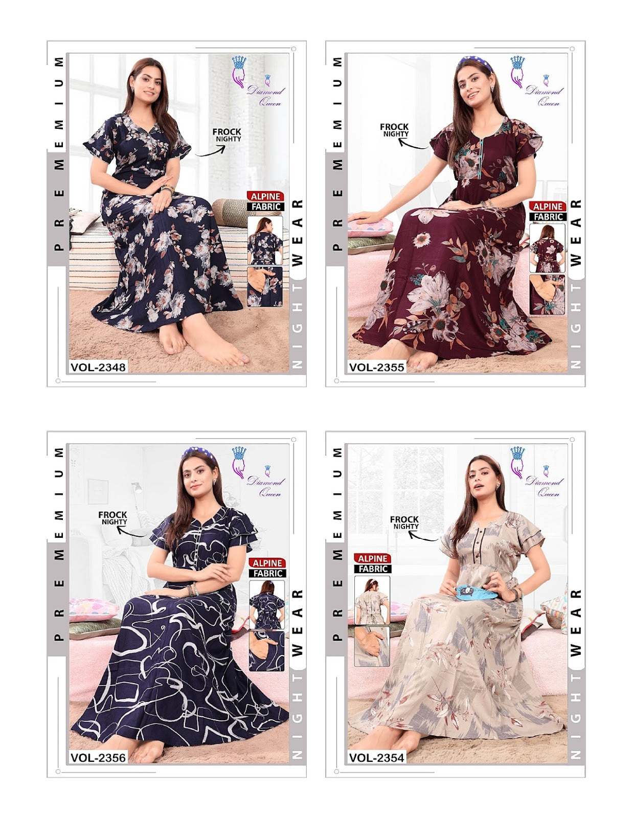 Alpine Frock Diamond Queen Night Gowns Wholesale