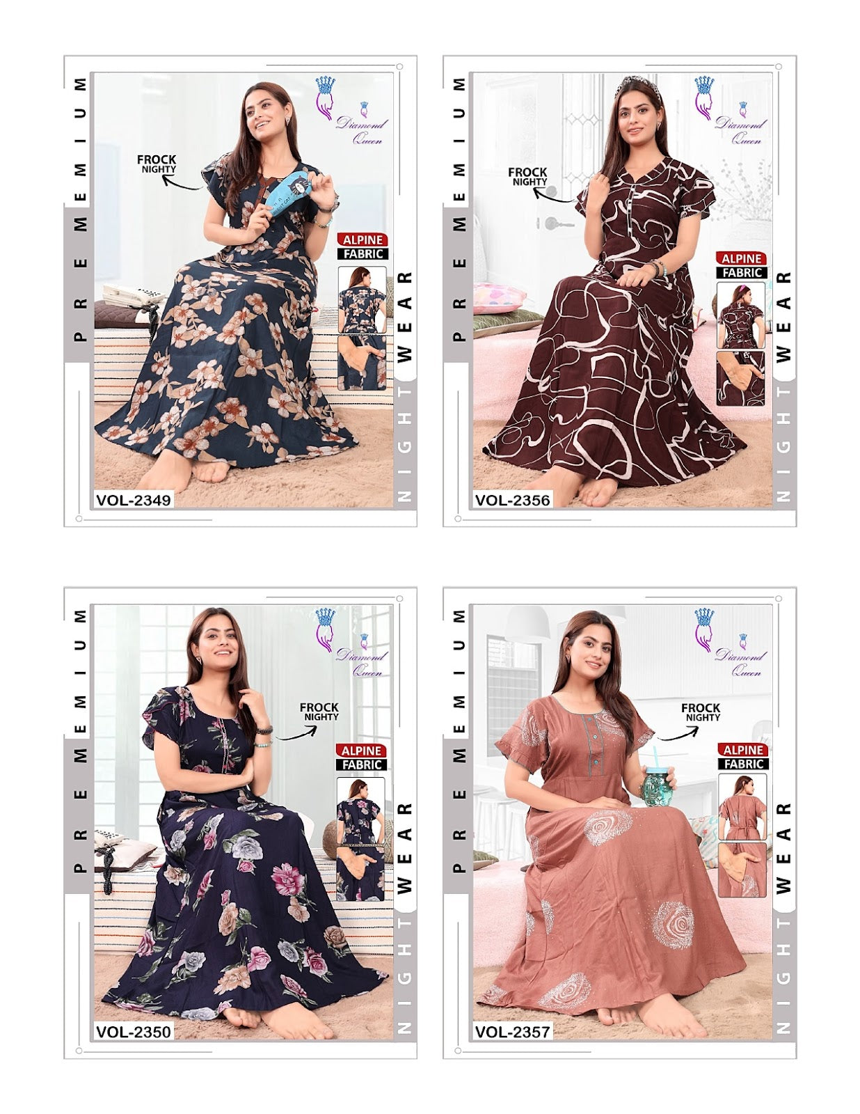 Alpine Frock Diamond Queen Night Gowns Wholesale