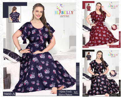 Alpine Frock Sleeve Belly Alpine Night Gowns Exporter India